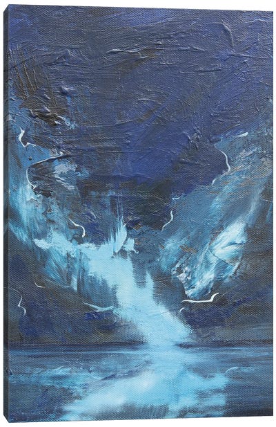 The Darkness Canvas Art Print - Blue Abstract Art
