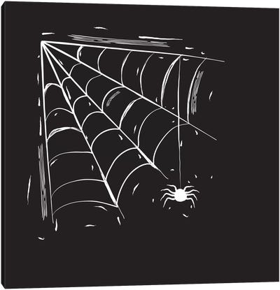 Spooky Cut Spider Web Canvas Art Print - Spooky Linocuts