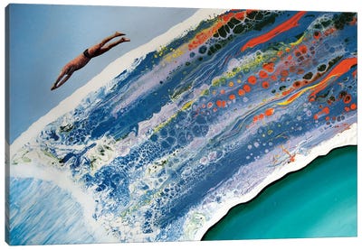 Diving XXXIV Canvas Art Print - Swimming Art