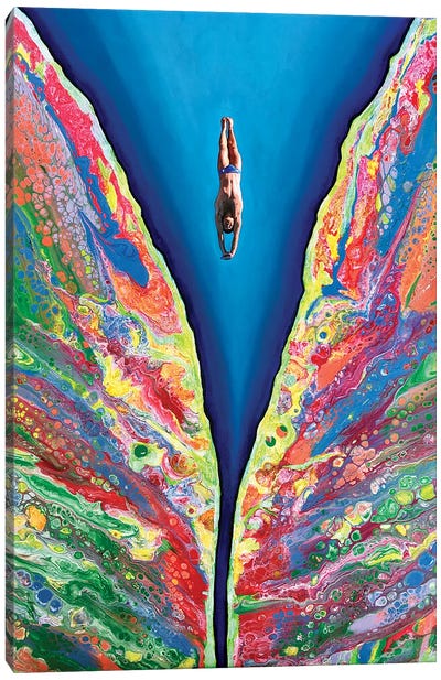 Colour Dive II Canvas Art Print - Free Falling