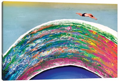 Diving For Pearls Canvas Art Print - Extreme Sports Art
