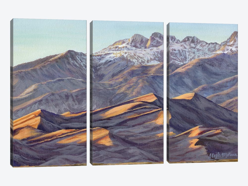 Great Sand Dunes Sunset by Steph Moraca 3-piece Canvas Wall Art