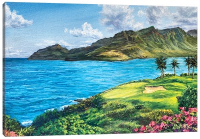 Hokuala Ocean Course Canvas Art Print - Golf Art