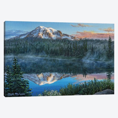 Mt Rainier Reflections Canvas Print #SPM17} by Steph Moraca Canvas Art Print
