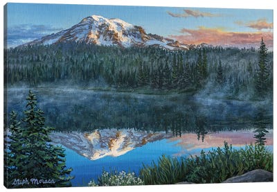 Mt Rainier Reflections Canvas Art Print - Mount Rainier National Park Art