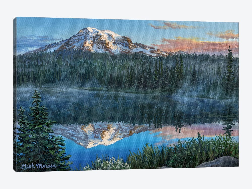 Mt Rainier Reflections by Steph Moraca 1-piece Art Print