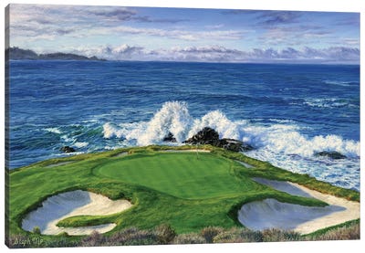 Pebble Beach Canvas Art Print - Golf Art