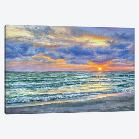 Serene Ocean Sunset Canvas Print #SPM21} by Steph Moraca Canvas Art Print