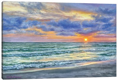 Serene Ocean Sunset Canvas Art Print - Steph Moraca