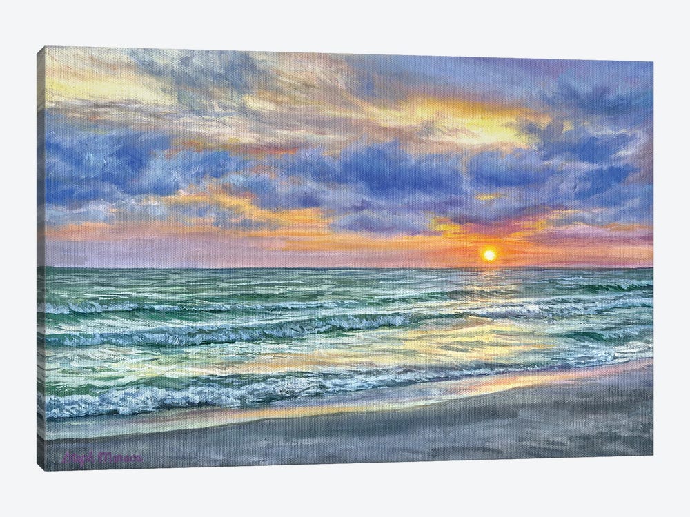 Serene Ocean Sunset by Steph Moraca 1-piece Canvas Art