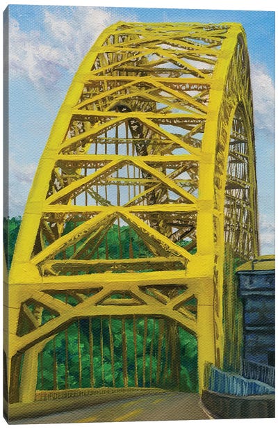 West End Bridge Canvas Art Print - Yellow Art