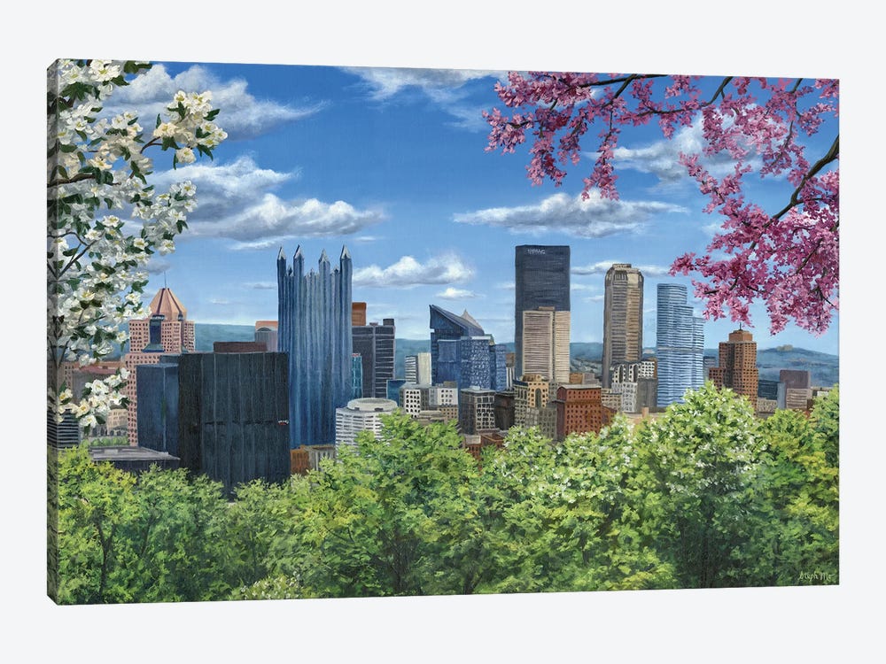 Pittsburgh In Bloom by Steph Moraca 1-piece Canvas Artwork