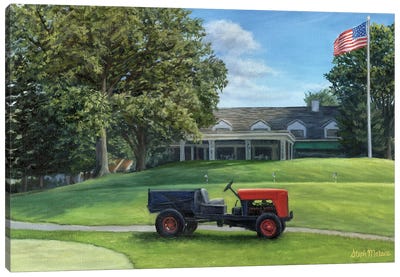 Arnie's Tractor At Latrobe Canvas Art Print - Golf Art