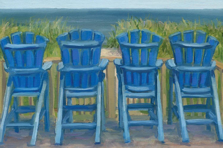 Blue Beach Chairs by Steph Moraca wall art