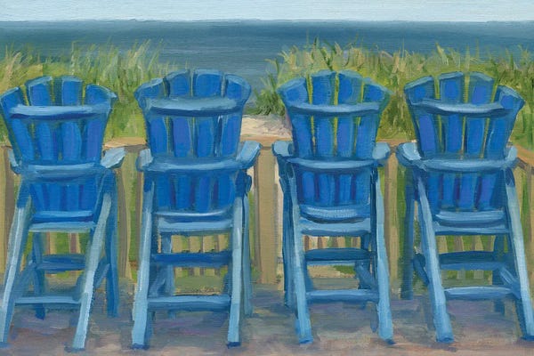 Steph Moraca: Blue Beach Chairs by Steph Moraca