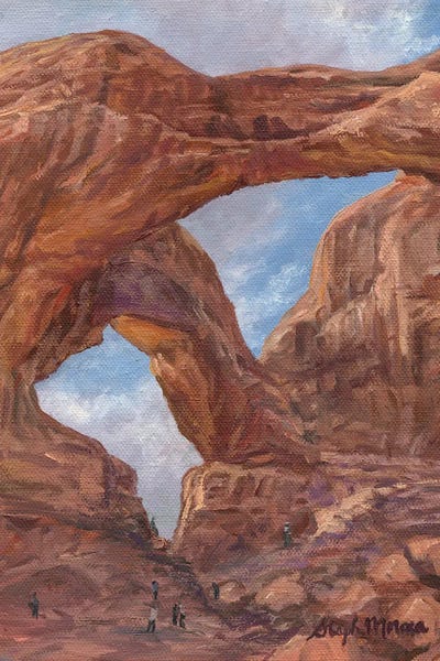 Tan Art - Canvas Prints: Double Arch At Arches National Park by Steph Moraca