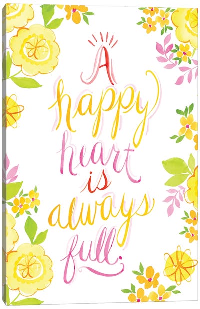 Happy Heart is Always Full Canvas Art Print - Stephanie Ryan
