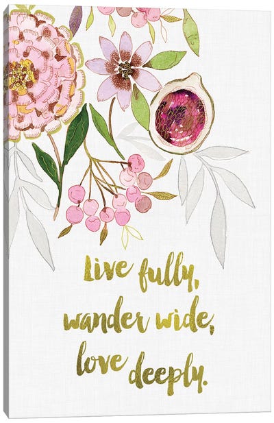 Live Fully, Wonder Wide Canvas Art Print - Stephanie Ryan