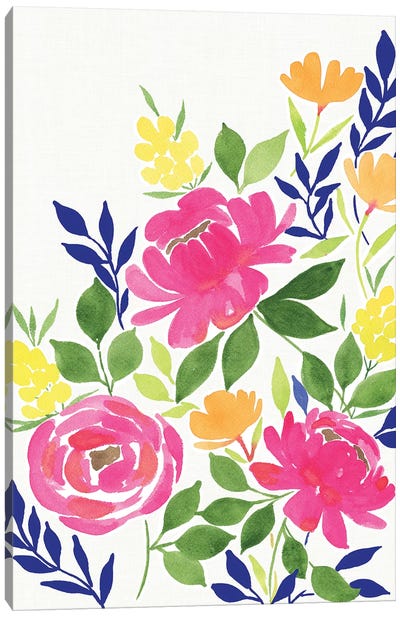 Pink Floral Bouquet Canvas Art Print - Stephanie Ryan
