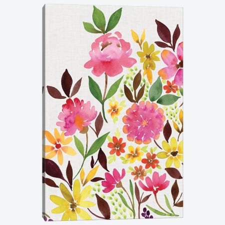 Pink Floral Bouquet II Canvas Print #SPN164} by Stephanie Ryan Canvas Print