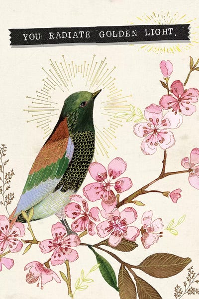 You Radiate Golden Light Bird by Stephanie Ryan canvas print