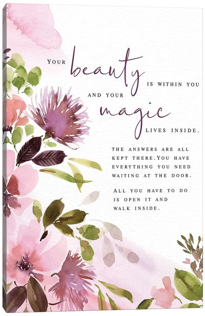 Your Beauty Canvas Art Print - Motivational