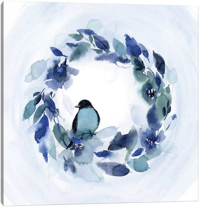 Bird Wreath Canvas Art Print - Stephanie Ryan