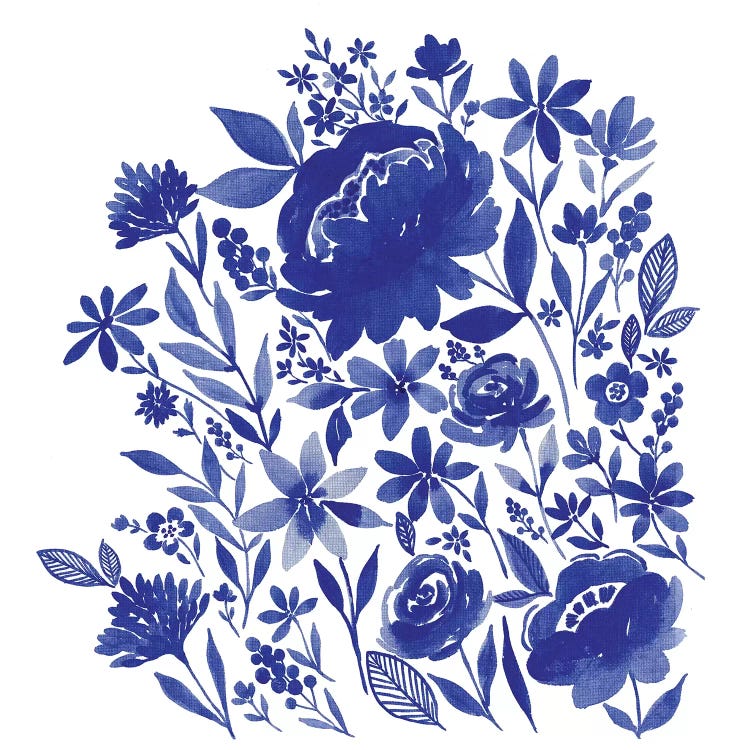 Blue Indigo Bouquet by Stephanie Ryan wall art