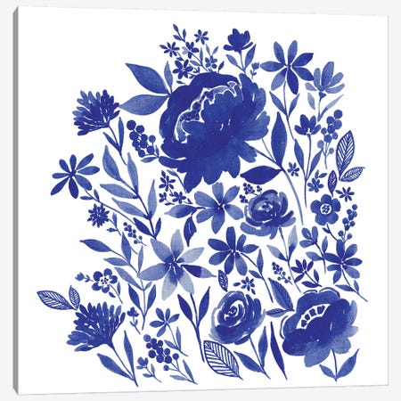 Blue Indigo Bouquet Canvas Print #SPN34} by Stephanie Ryan Canvas Wall Art