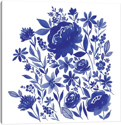 Blue Indigo Bouquet Canvas Art Print - Stephanie Ryan