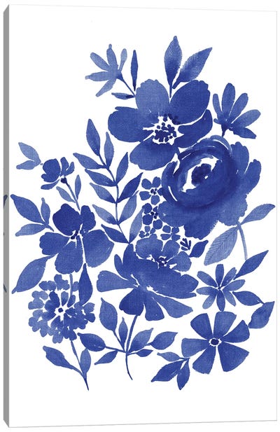 Blue Indigo Bouquet II Canvas Art Print - Stephanie Ryan