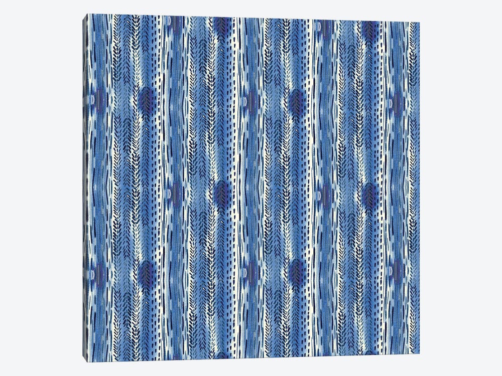 Blue Indigo Stripes by Stephanie Ryan 1-piece Canvas Print