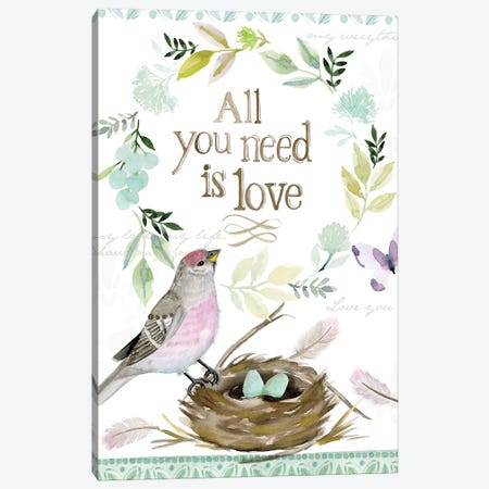 All You Need is Love Nest Canvas Print #SPN3} by Stephanie Ryan Canvas Artwork