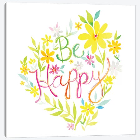 Be Happy Bouquet Canvas Print #SPN7} by Stephanie Ryan Canvas Art Print