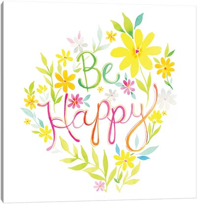 Be Happy Bouquet Canvas Art Print - Stephanie Ryan
