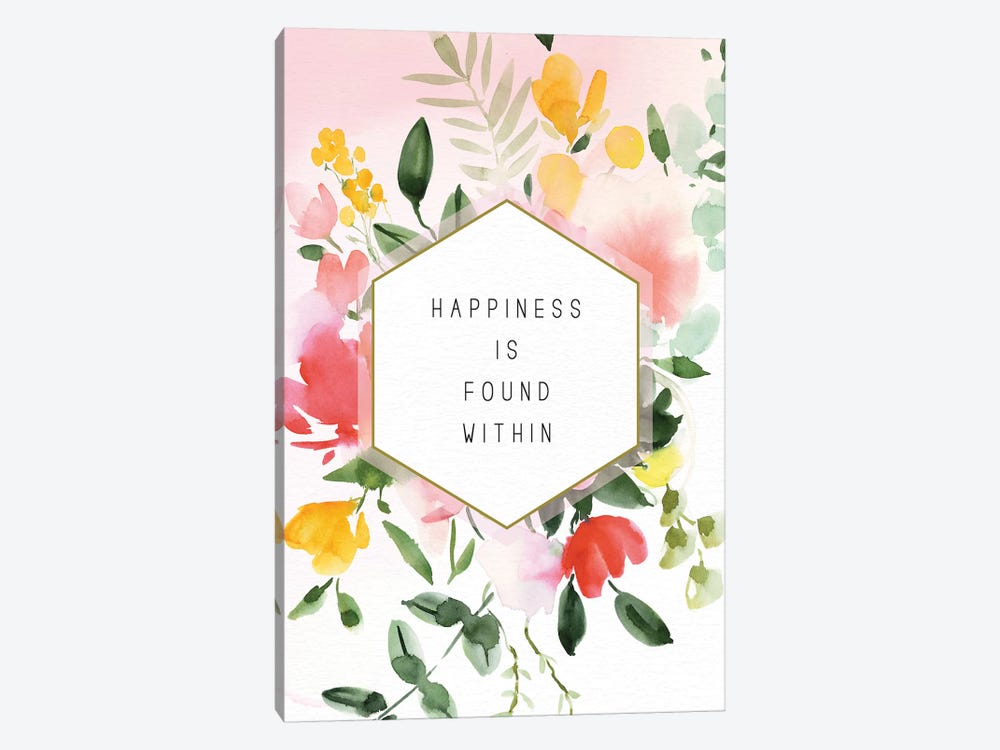 Happiness Found Within by Stephanie Ryan 1-piece Canvas Artwork
