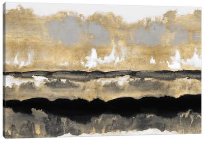 Golden Undertones I Canvas Art Print - Black, White & Gold Art
