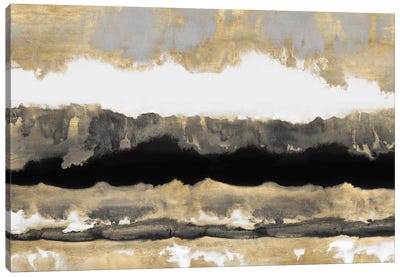 Golden Undertones II Canvas Art Print - Black, White & Gold Art