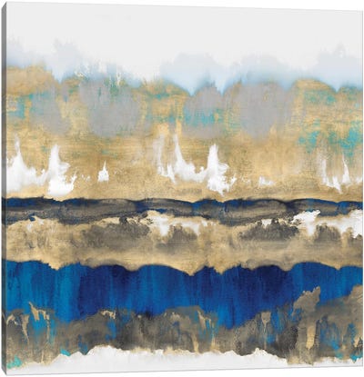 Gradations In Blue & Gold Canvas Art Print - Pantone 2020 Classic Blue