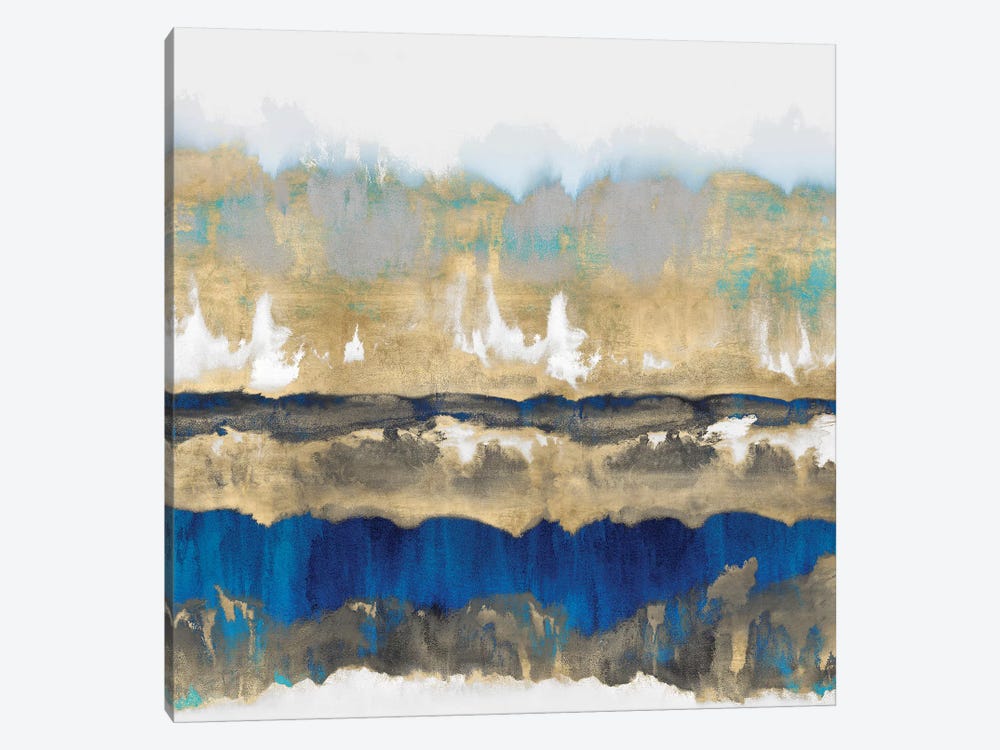 Gradations In Blue & Gold by Rachel Springer 1-piece Canvas Art Print