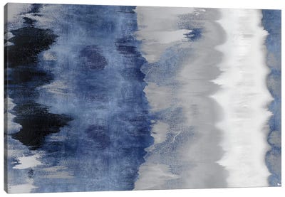 Resonate - Indigo Canvas Art Print - Blue & White Art