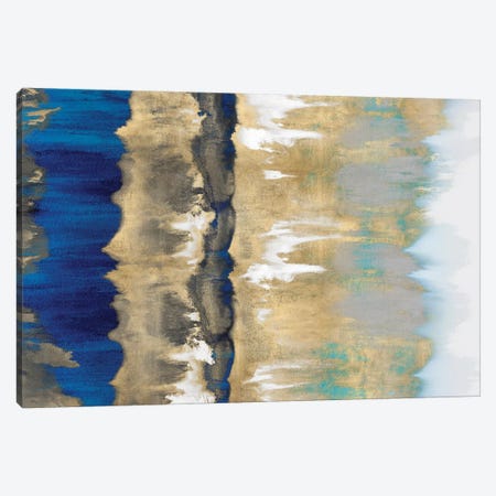 Resonate In Gold & Blue Canvas Print #SPR27} by Rachel Springer Canvas Art Print