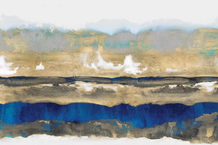Strata In Blue & Gold by Rachel Springer wall art