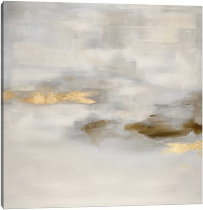 Ethereal with Brown Canvas Art Print - Gold & Silver