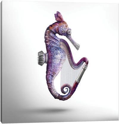 Fabuleon: Seaharp Canvas Art Print - Seahorse Art