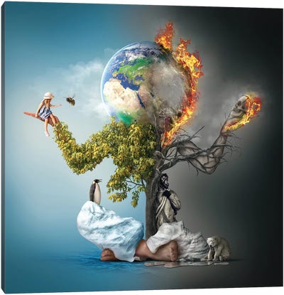 Mother Earth Canvas Art Print - Environmental Conservation Art
