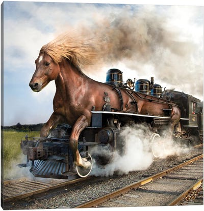 Trainhorse Canvas Art Print - Railroad Art