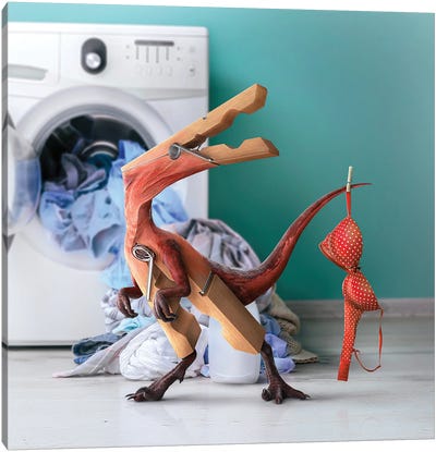 Pegasaurus Canvas Art Print - Laundry Room Art