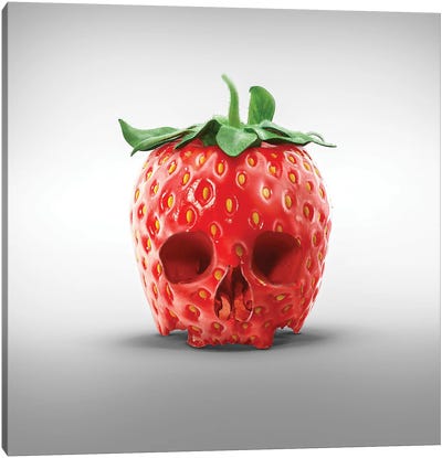 Strawberry Skull Canvas Art Print - spielsinn design