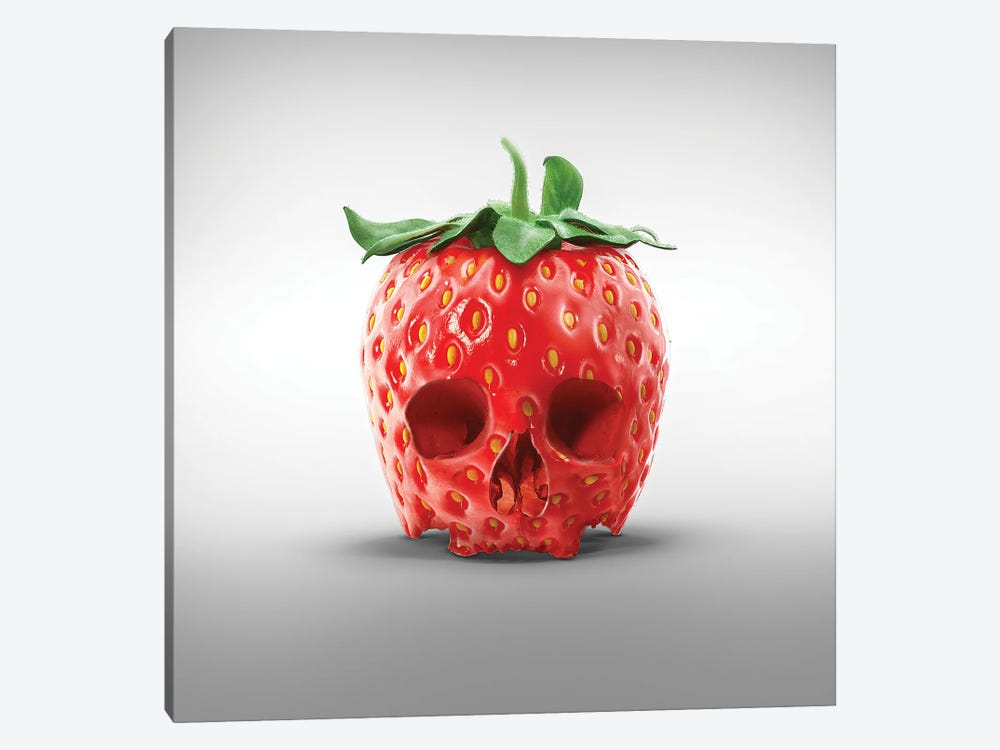 Strawberry Skull by spielsinn design 1-piece Canvas Print